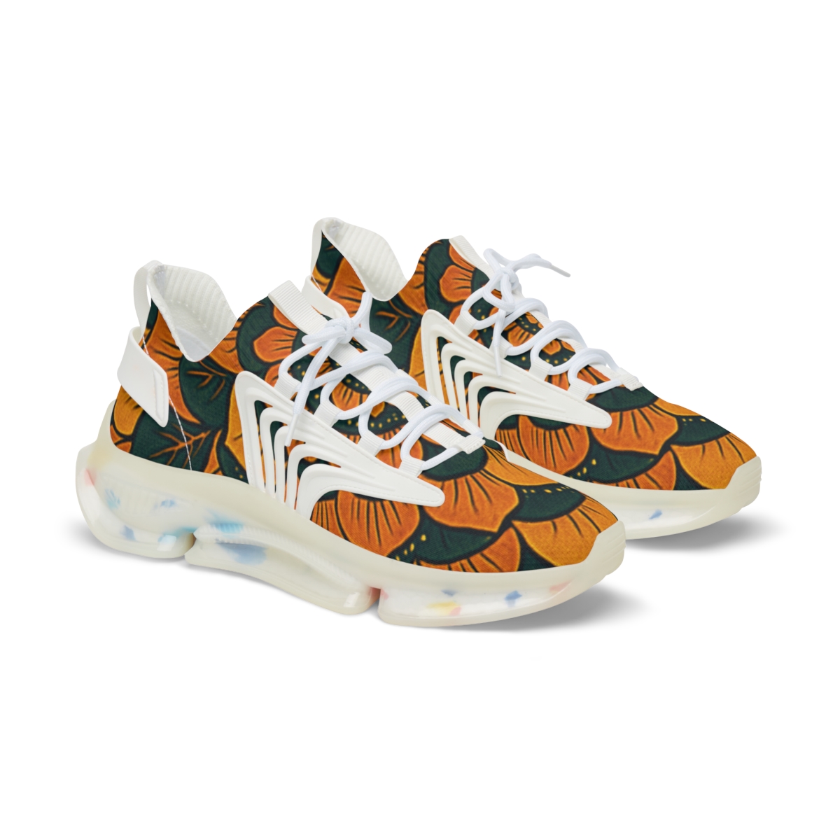 Marigold Pulse Spiral unique printed sneakers