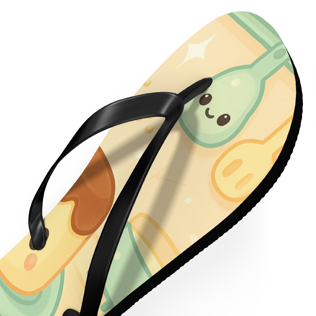 Pastel Planet Pudding Pals designer logo flip flops
