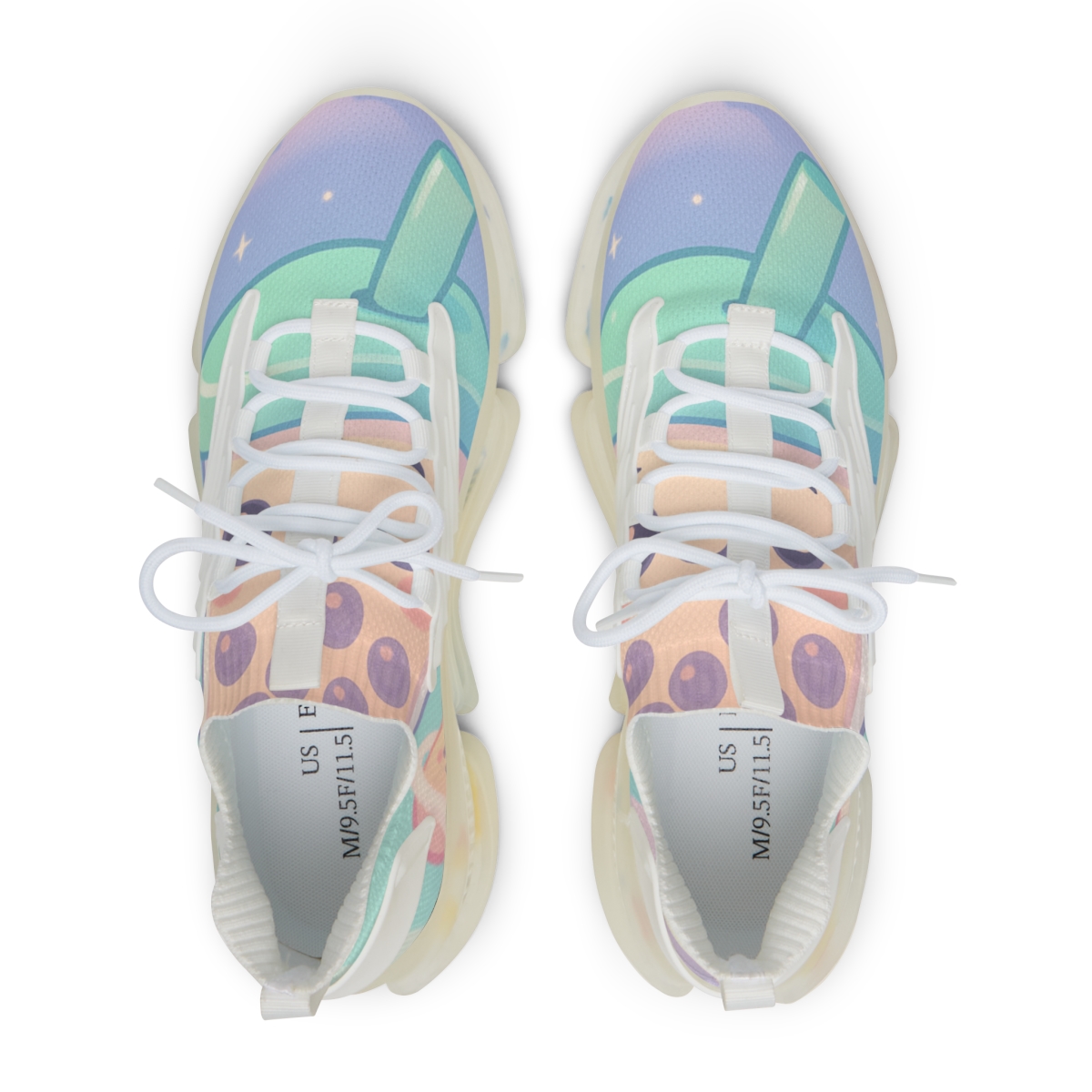 Cosmic Bubble Tea Constellation personalized athletic sneakers