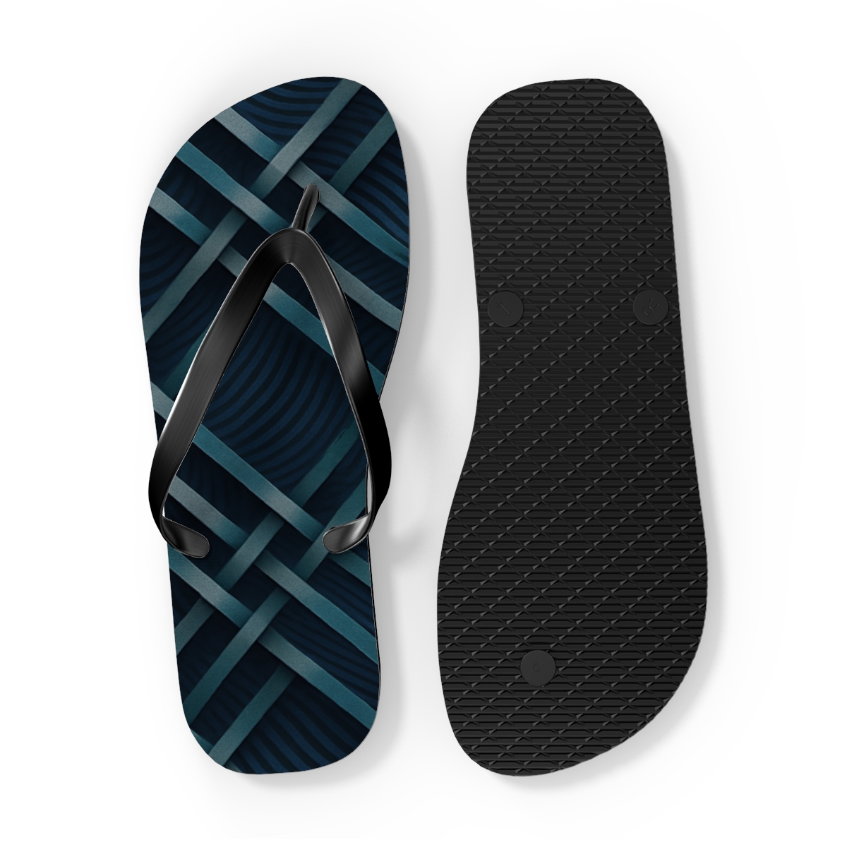 Moire Orbit Weave unique graphic flip flops
