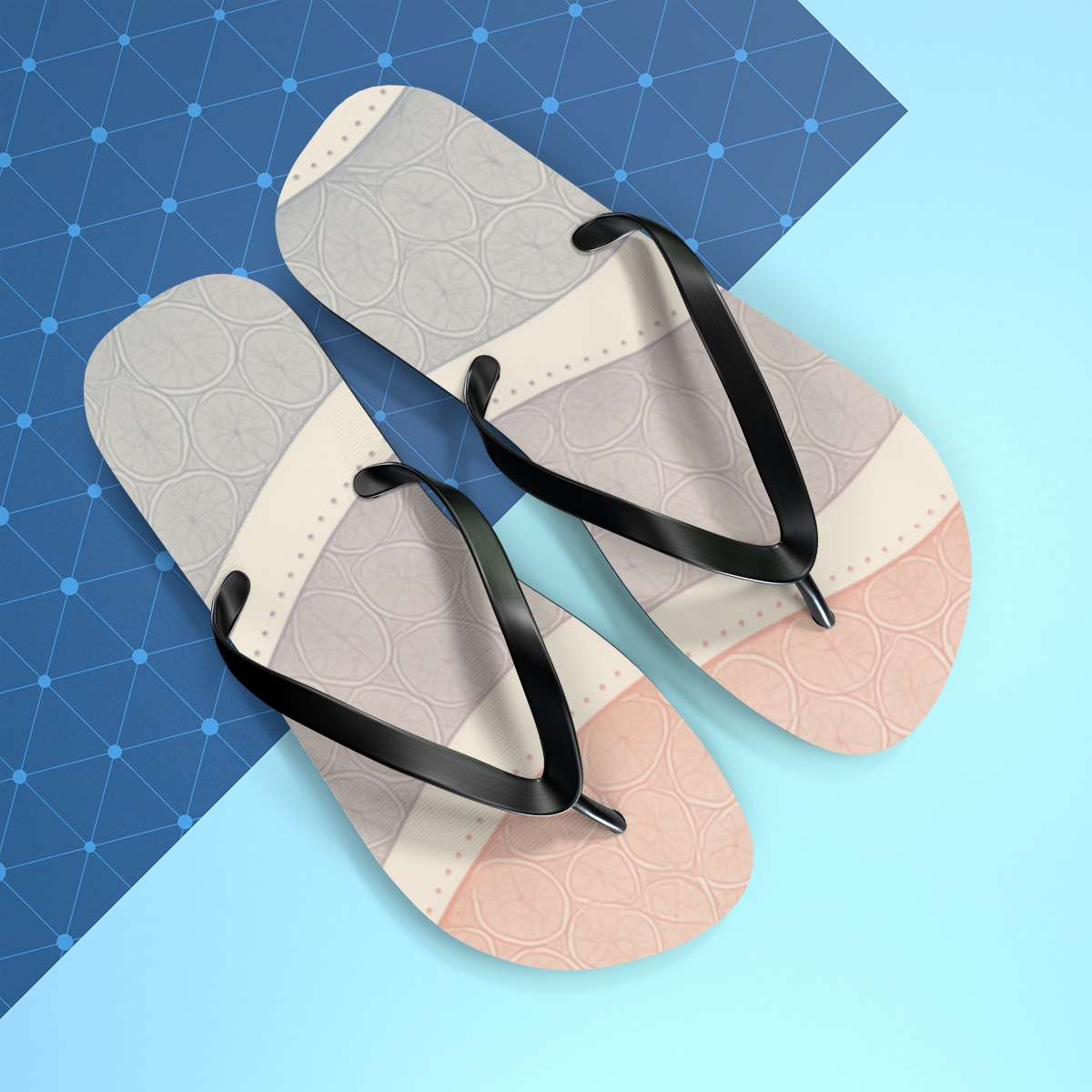 Camellia Vein Wave Lattice comfortable casual flip flops