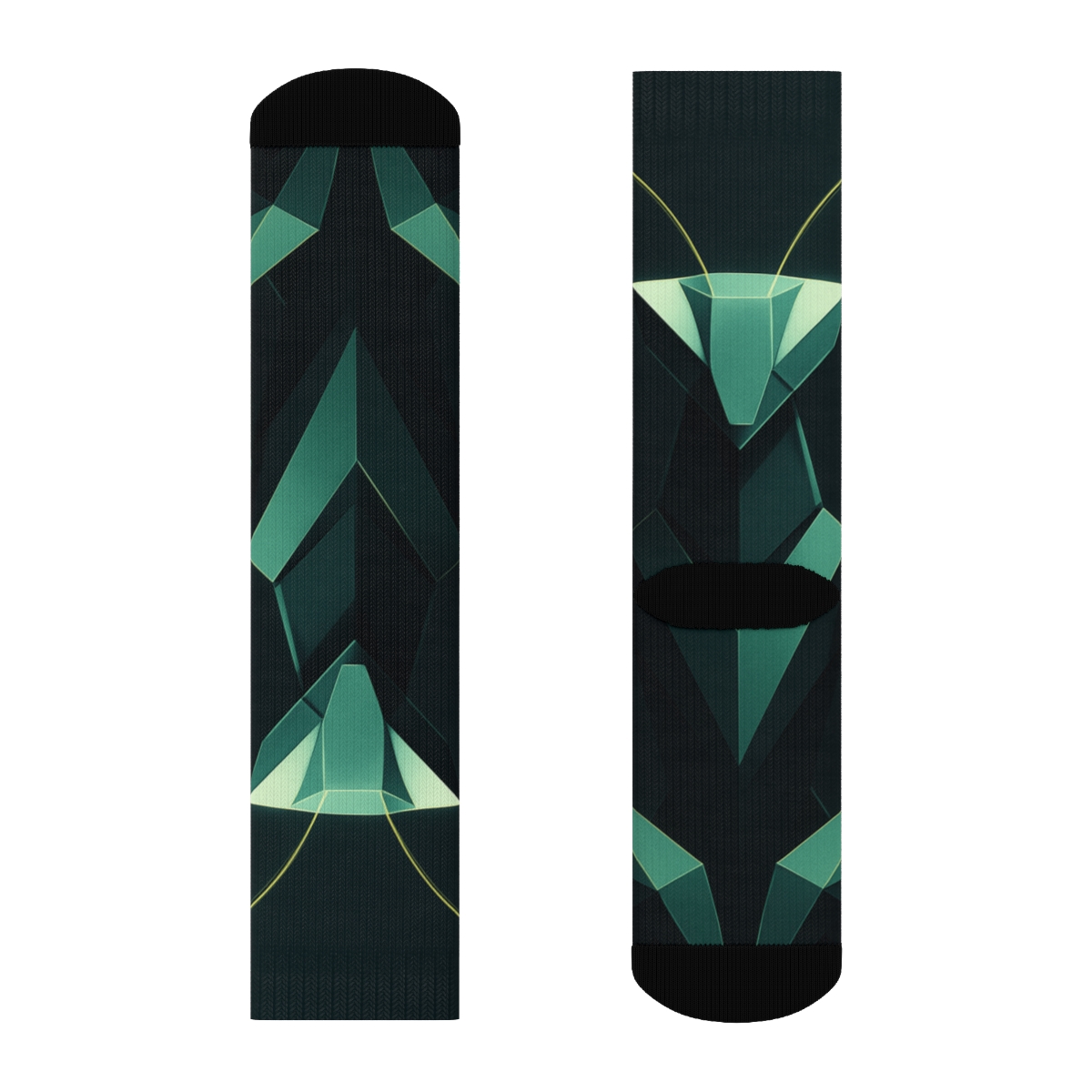 Praying Mantis Stillness Geometry sports performance socks