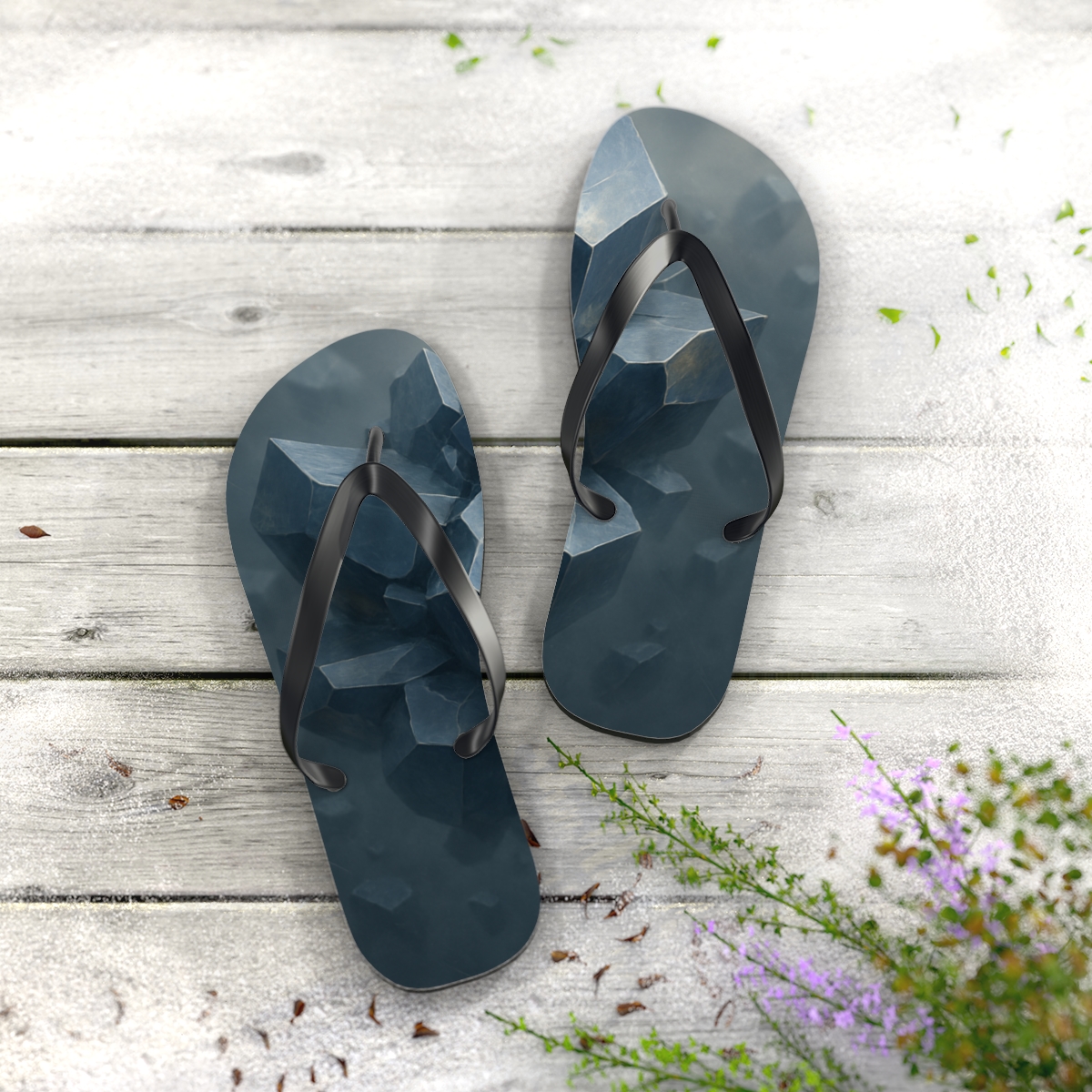 Mineral Facet Driftfield unique graphic flip flops