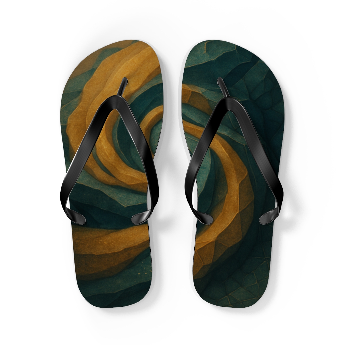 Golden Vein Harmony Flip Flops