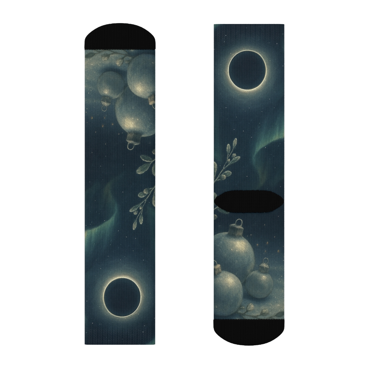 Eclipse Mistletoe Aurora designer logo socks