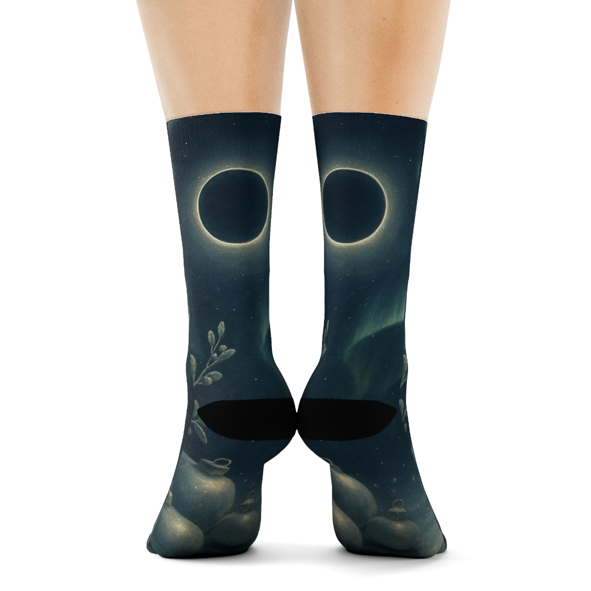 Eclipse Mistletoe Aurora designer logo socks