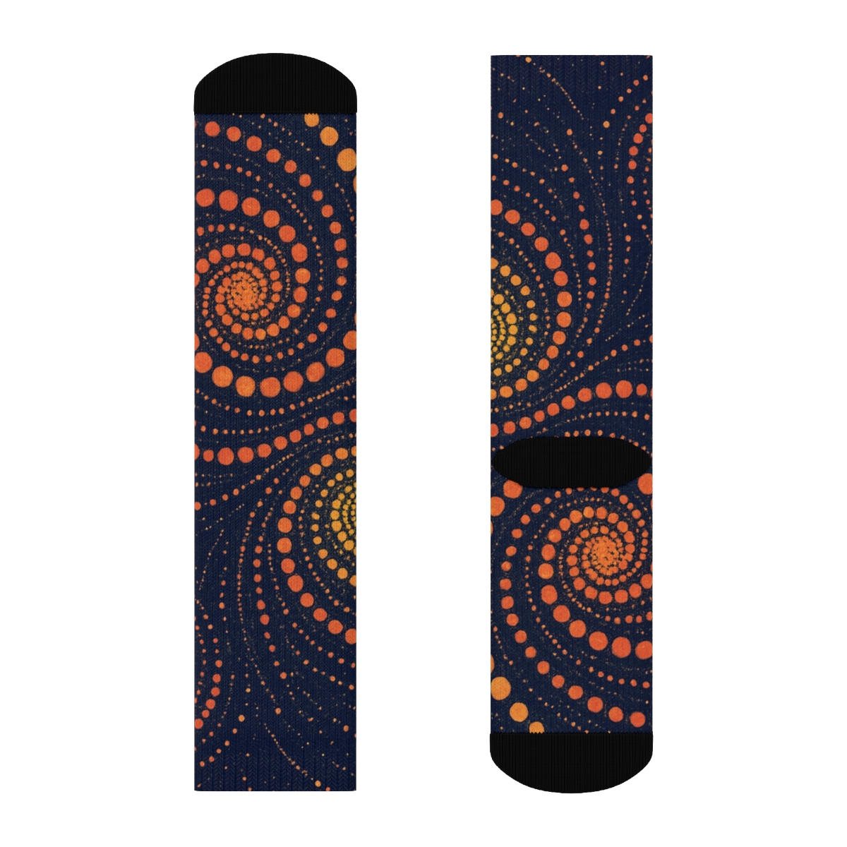 Marigold Spiral Drift personalized cozy socks