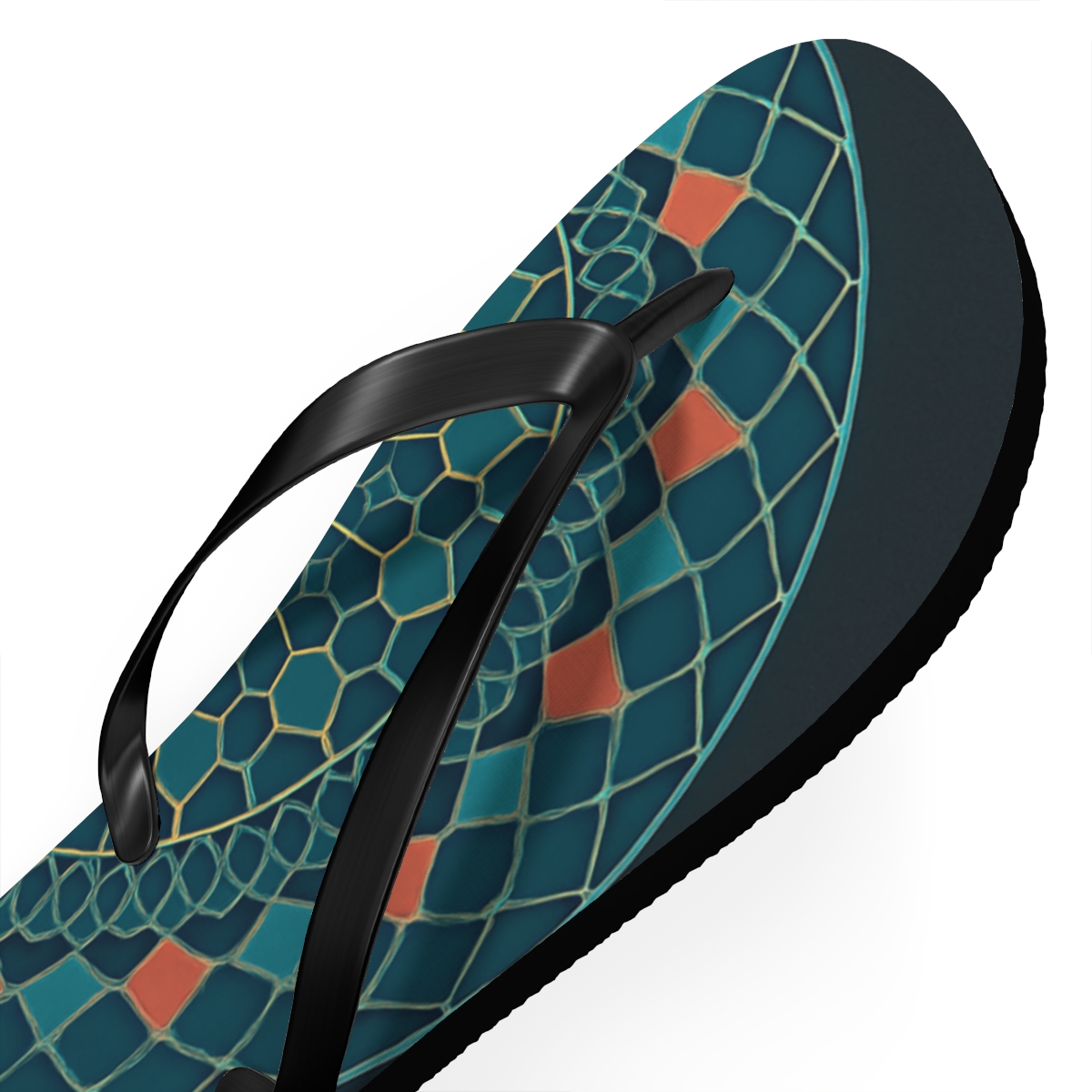 Chromatic Lattice Halo personalized beach flip flops