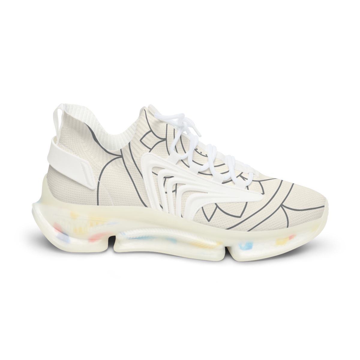 Graphite Petal Index Mandala unique printed sneakers