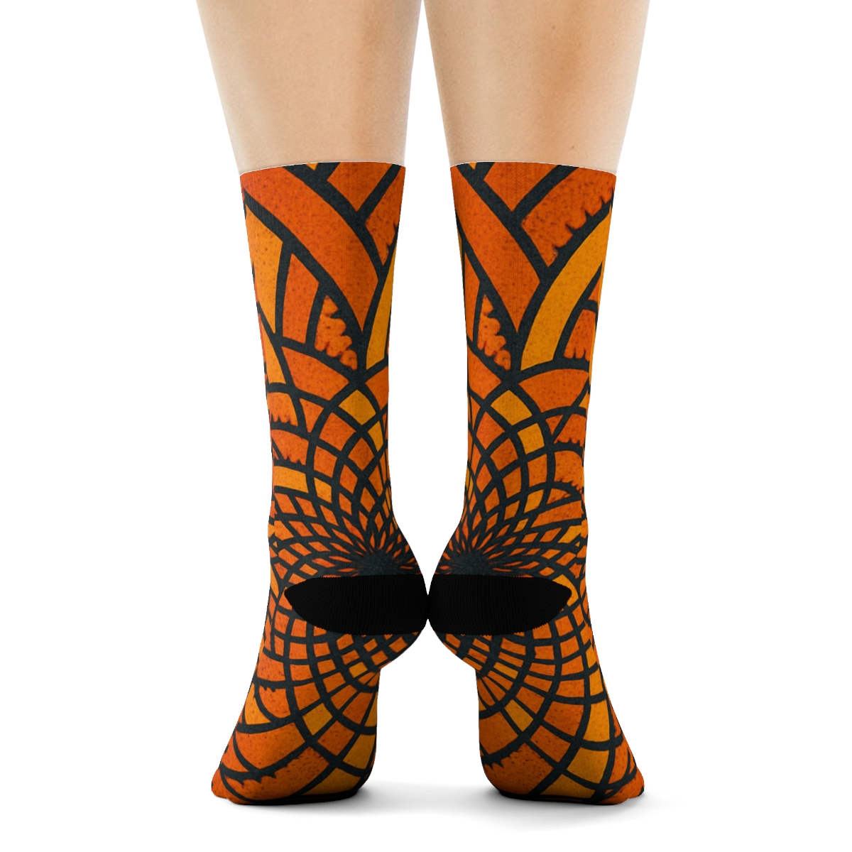 Marigold Spiral Lattice unique printed socks
