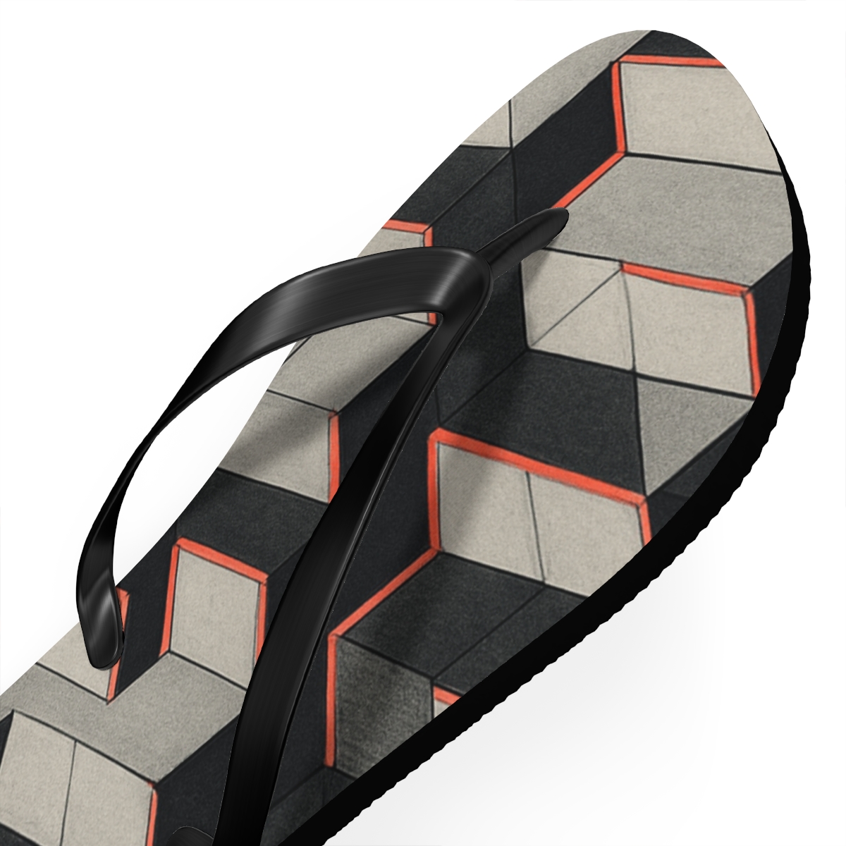 Hex Prism Step Matrix designer logo flip flops