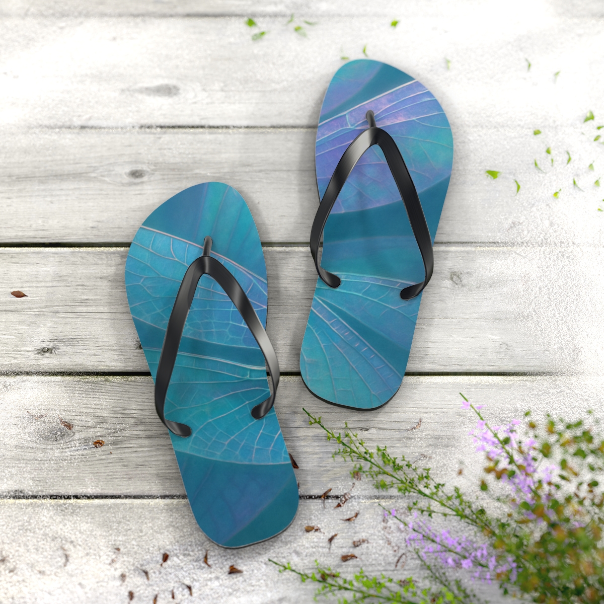 Prismatic Flicker Of The Dragonfly Wing personalized beach flip flops