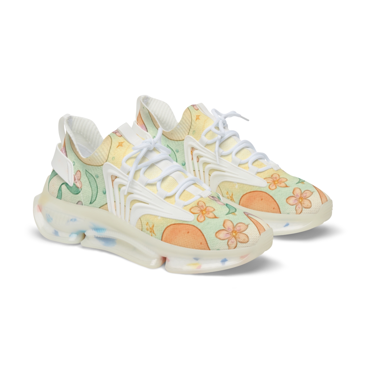 Spring Eggshell Nebula Parade unique printed sneakers