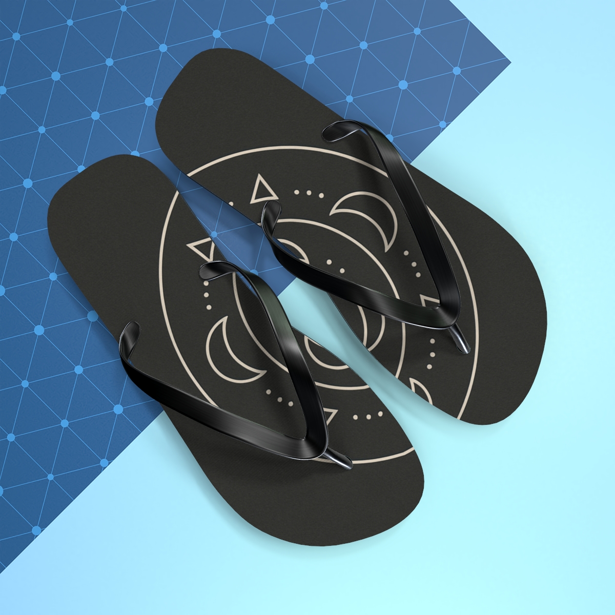 Minimal Orbit Lace Mandala trendy printed flip flops