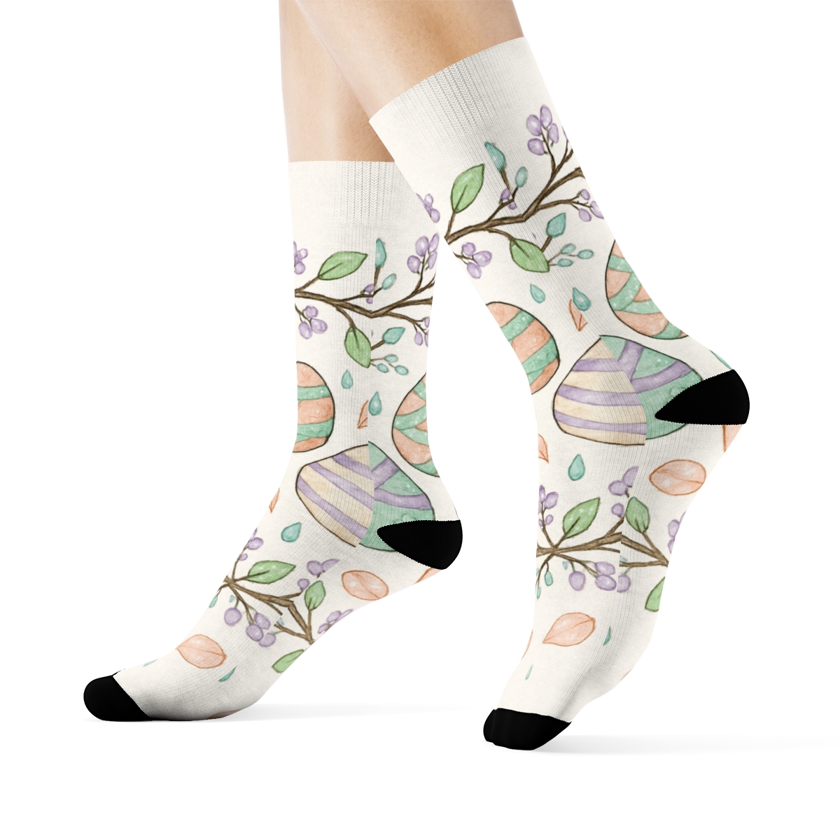 Spring Equinox Ribbon Egg Garden trendy colorful socks