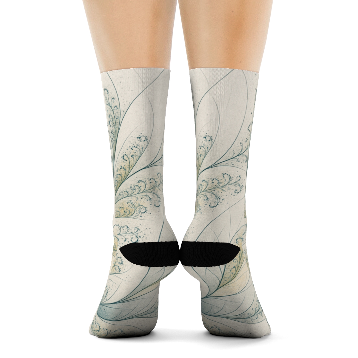 Camellia Fractal Drift Array unique printed sockscustom socks