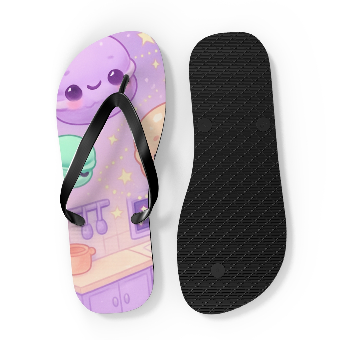 Cosmic Macaron Constellation soft sole flip flops