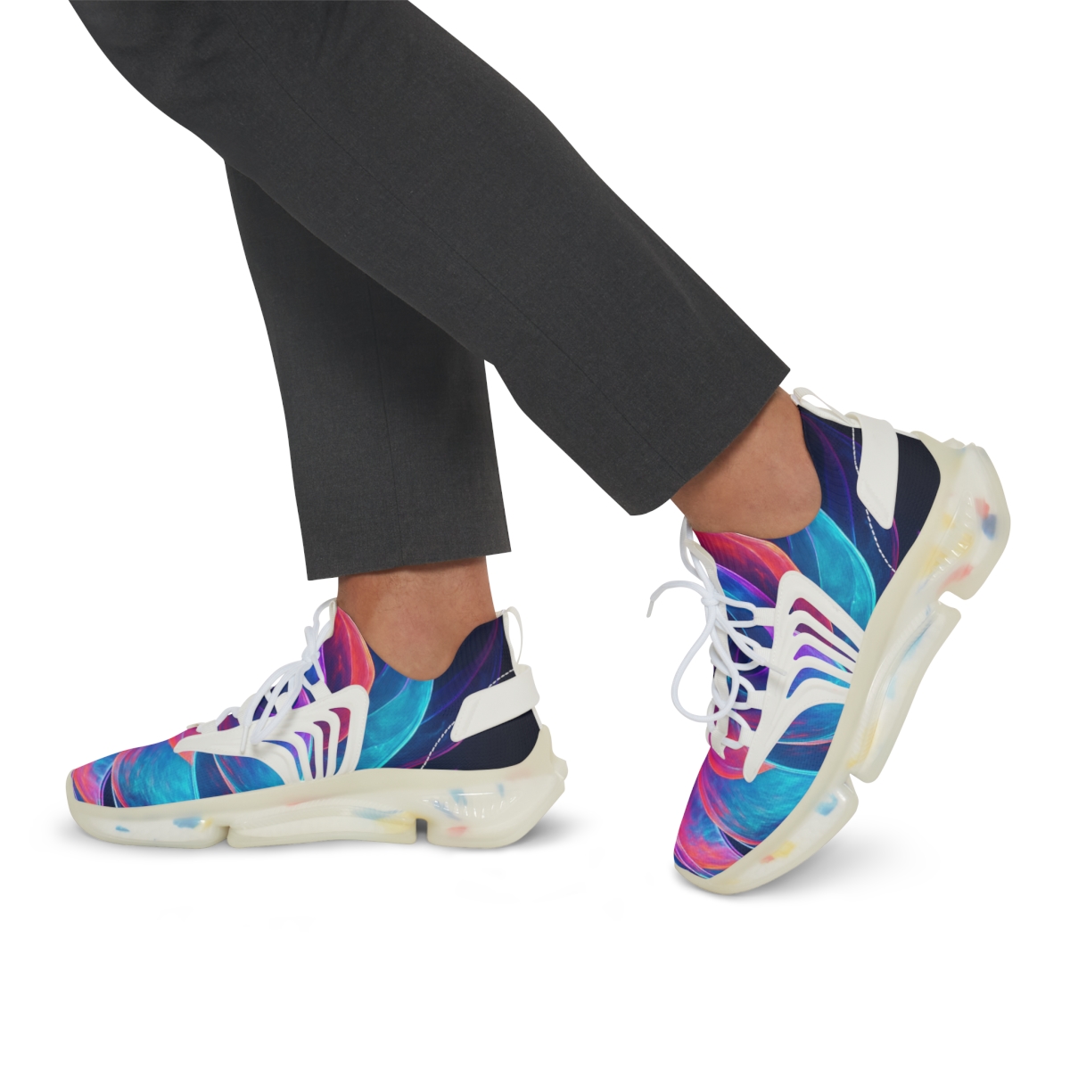 Iridescent Pulse Of The Mantis Shrimp unique printed sneakers