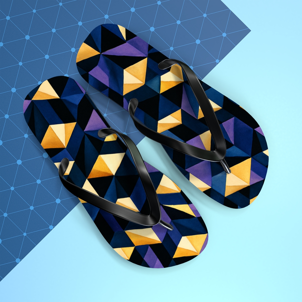 Hex Prism Drift Tessellation personalized beach flip flops