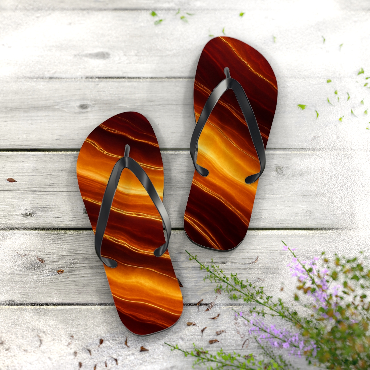 Auric Wavefront Strata trendy printed flip flops