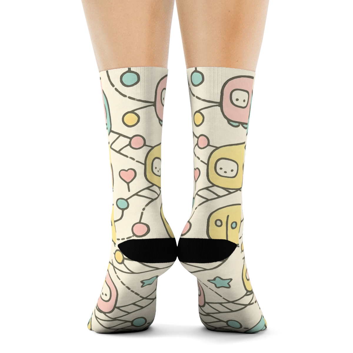 Marshmallow Metro Pocket Pattern unique printed sockscustom socks