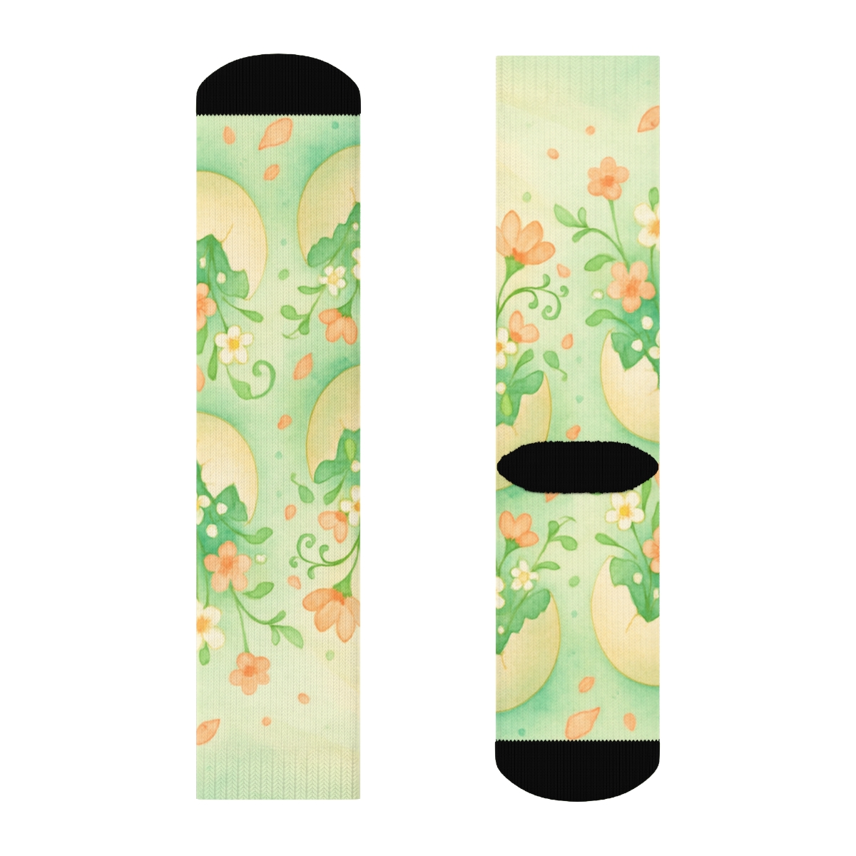 Spring Equinox Eggshell Nebula Garden unique printed socks