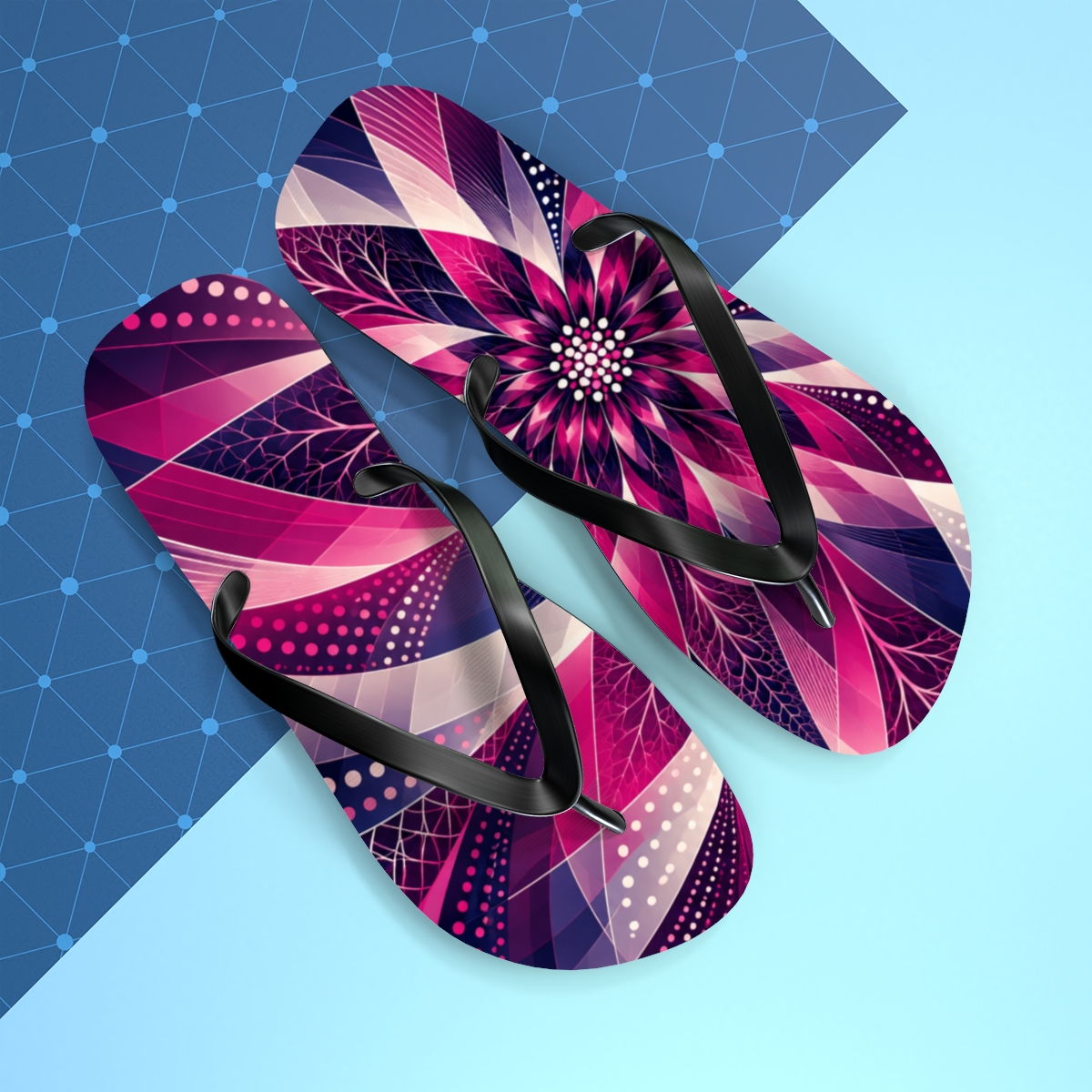 Fuchsia Vein Prism Cadence trendy printed flip flops [AI-0e8a92df-922d6df4a4ec]