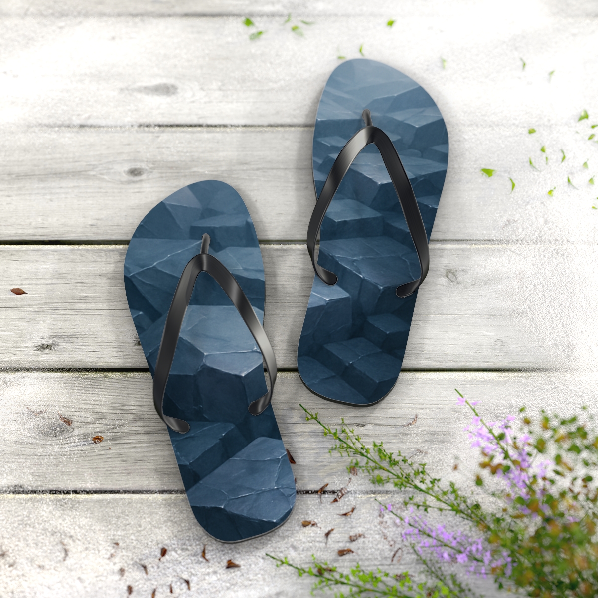 Mineral Facet Echo Field personalized beach flip flops