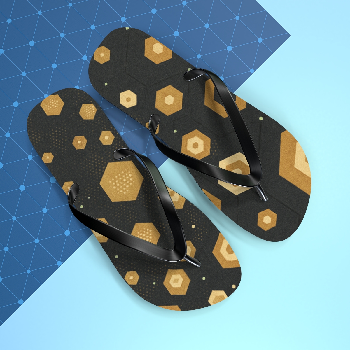 Fractal Hex Drift Quilt comfortable casual flip flops