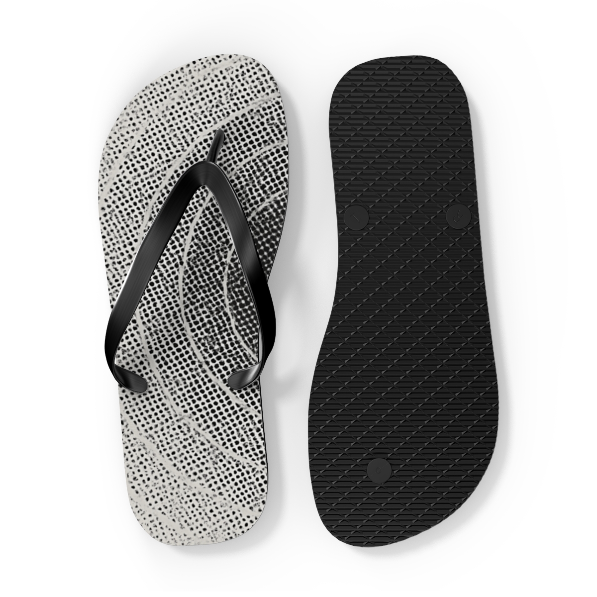 Microdot Orbit Halftone Drift trendy printed flip flops