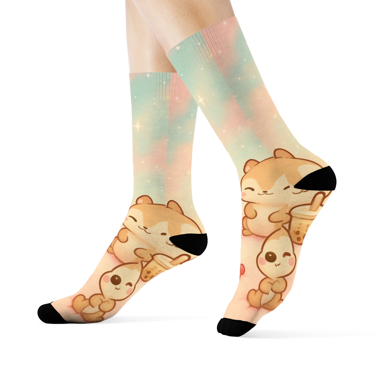 Cotton Candy Squirrel Squad designer logo socks