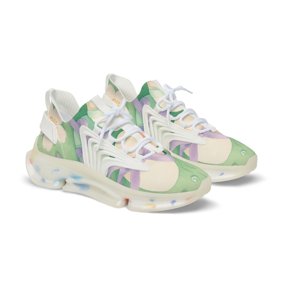 Spring Equinox Ribbon Eggs unique printed sneakers