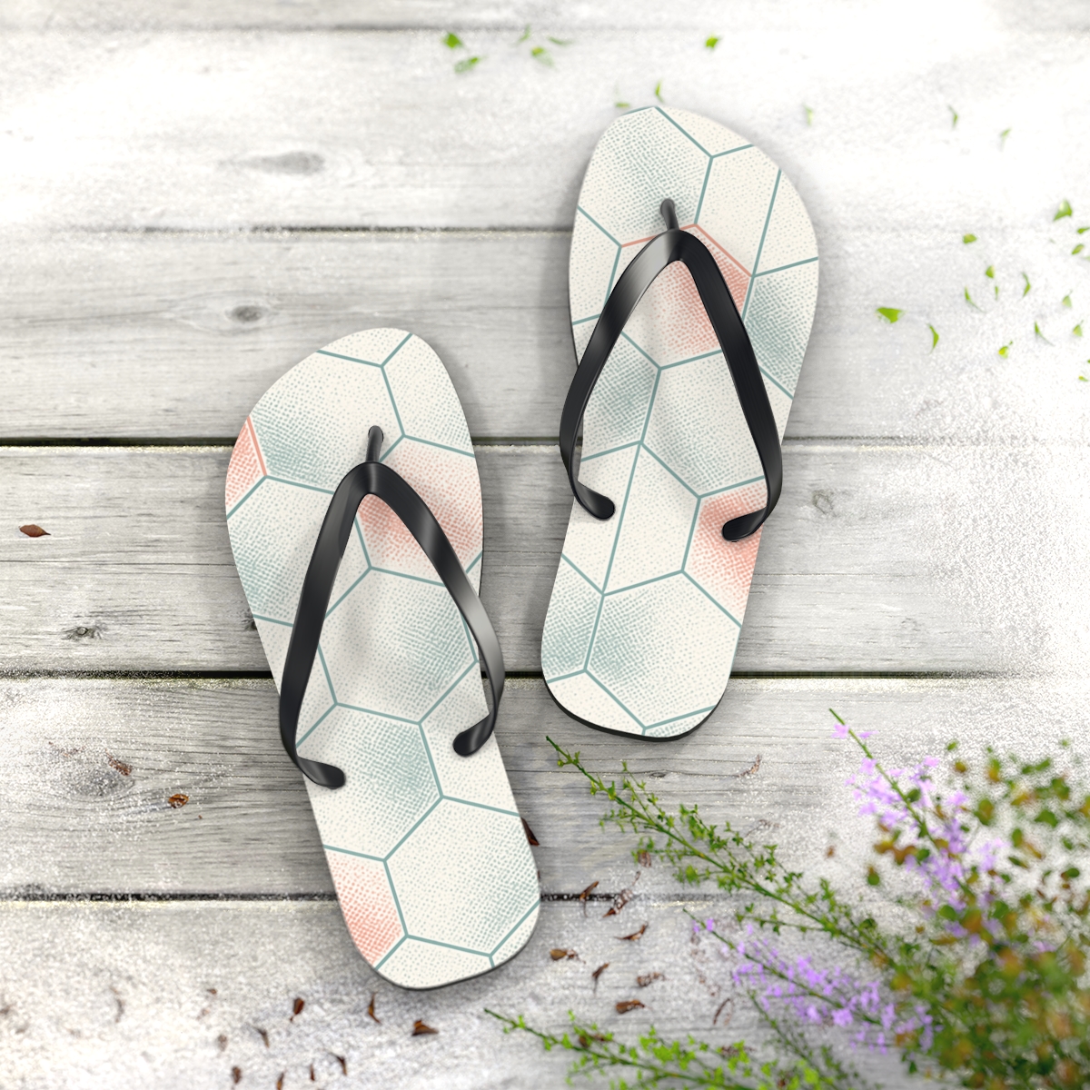 Hex Pulse Microdot Lattice custom flip flops