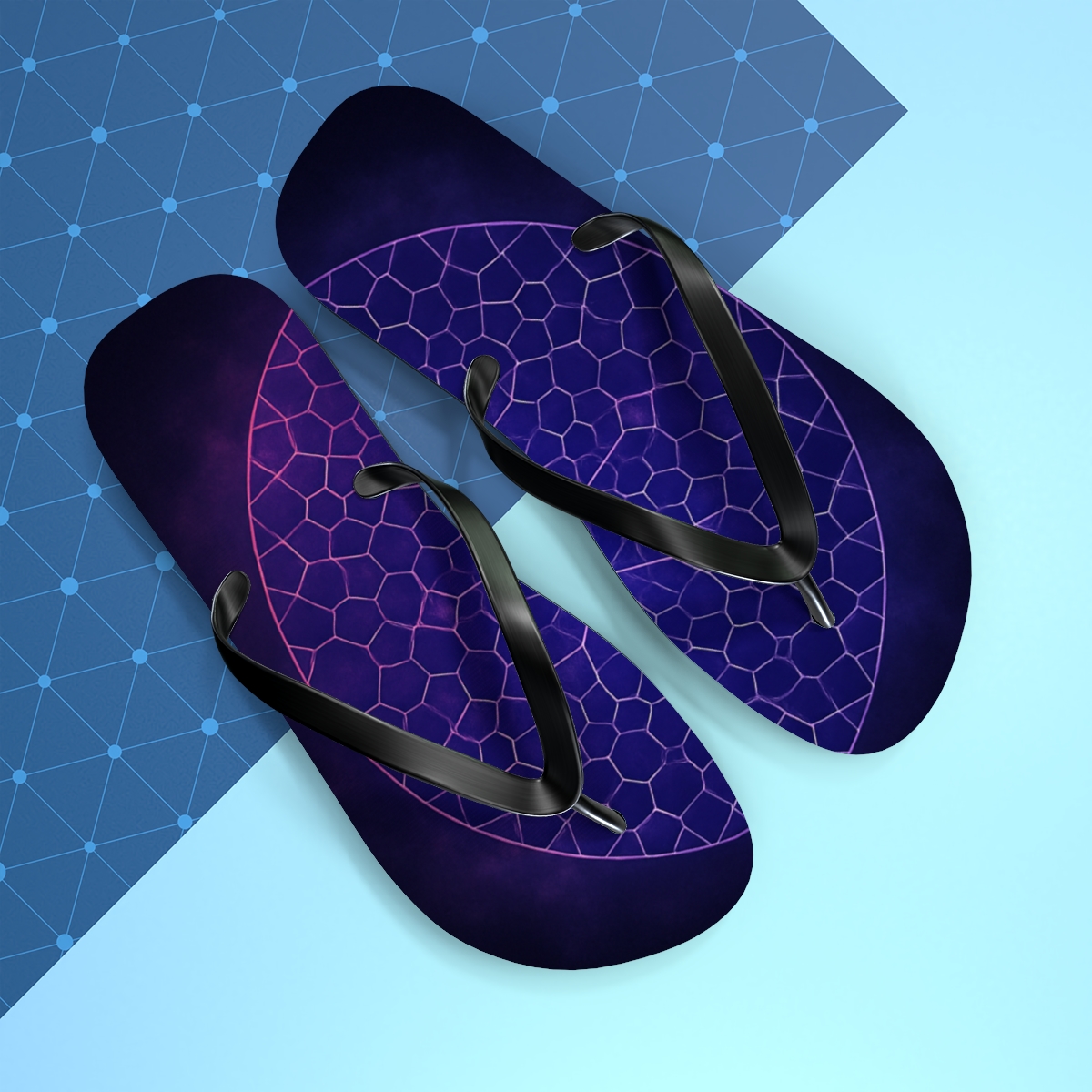 Nebula Lattice Wheel trendy printed flip flops