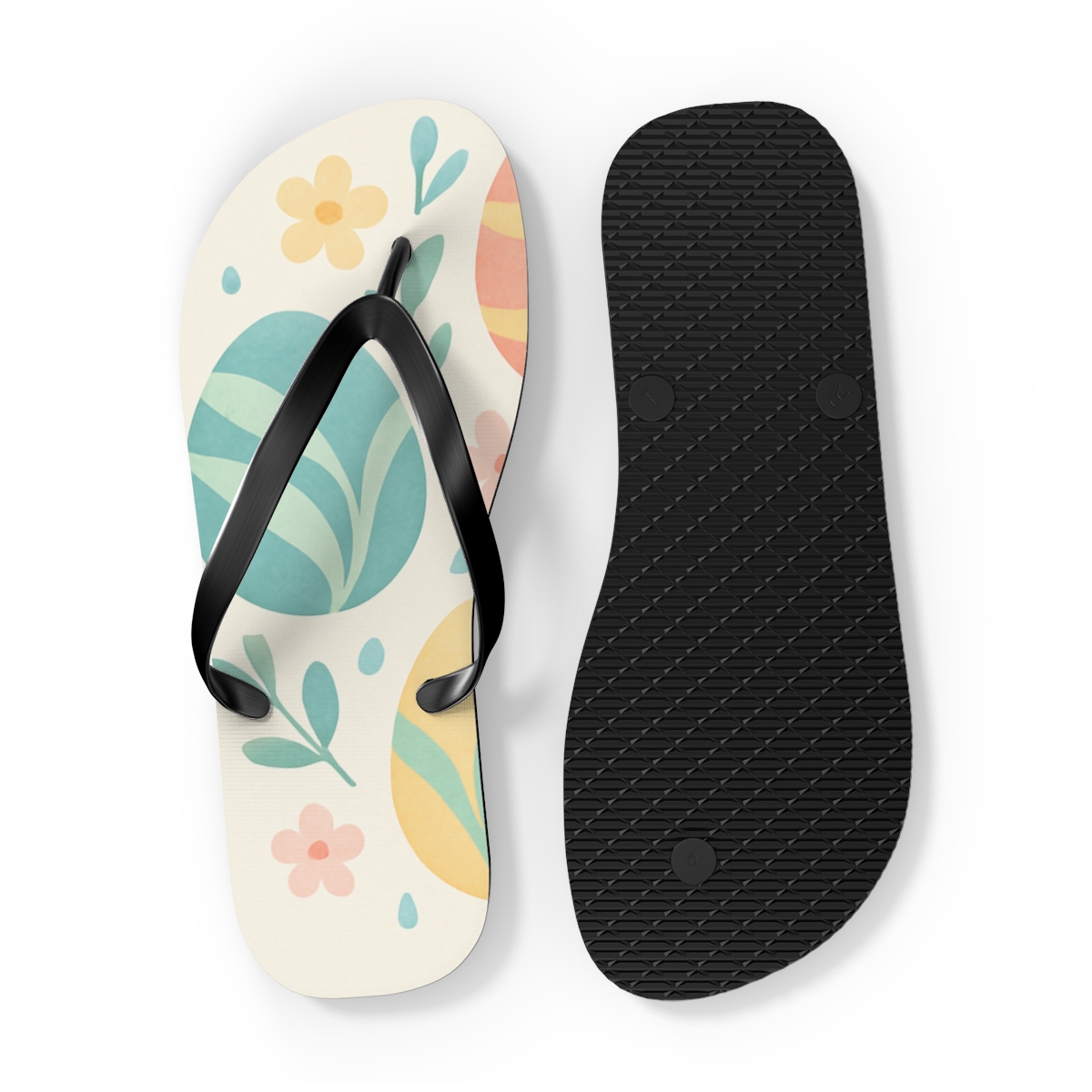 Spring Ribbon Egg Orbit custom flip flops