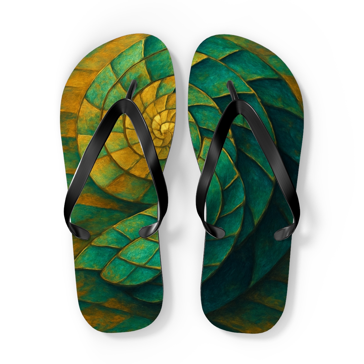 Golden Spiral Shores Flip Flops