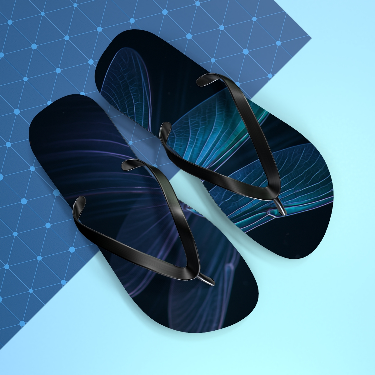 Dragonfly Wingbeat Parallax comfortable casual flip flops