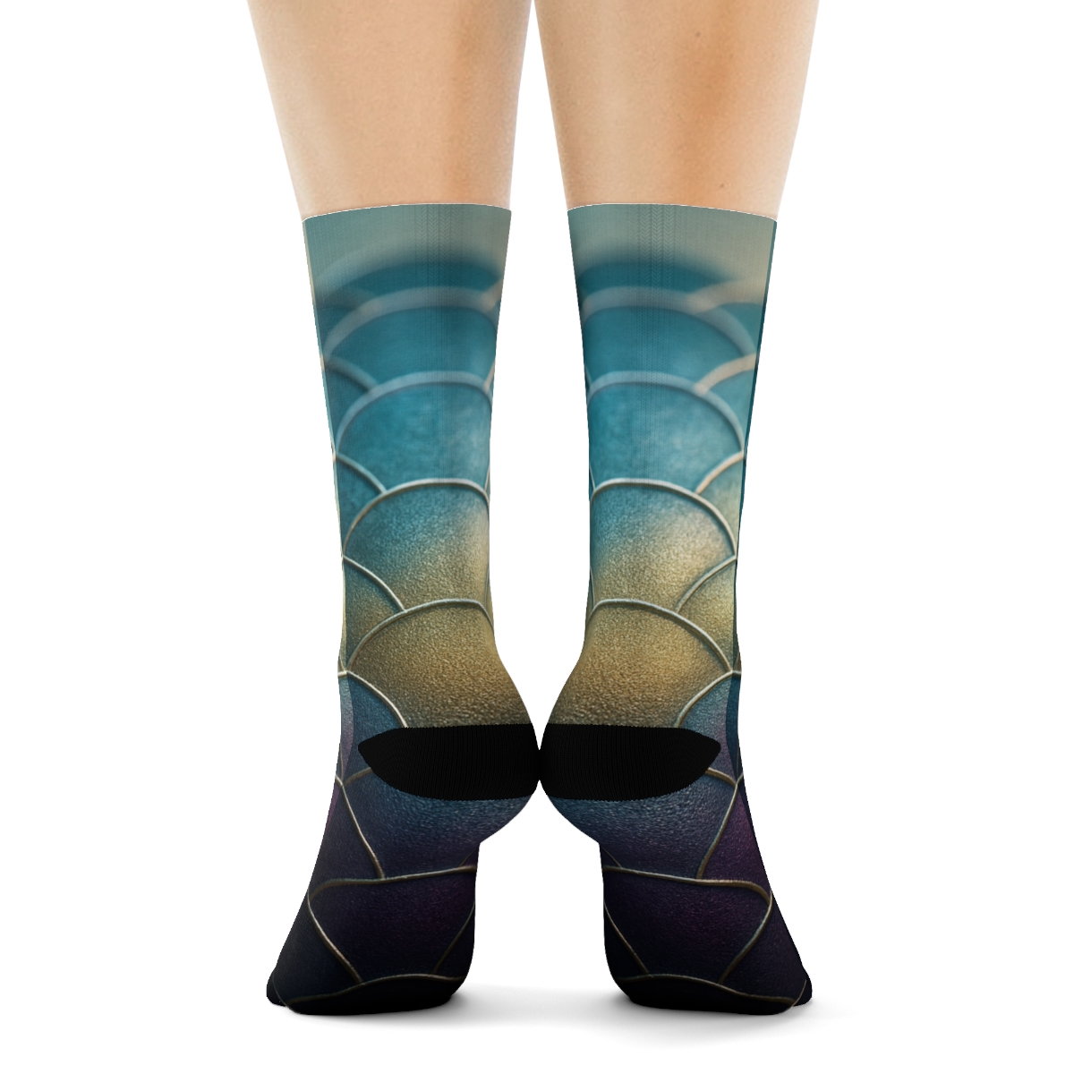 Iridescent Shell Mosaic unique printed socks