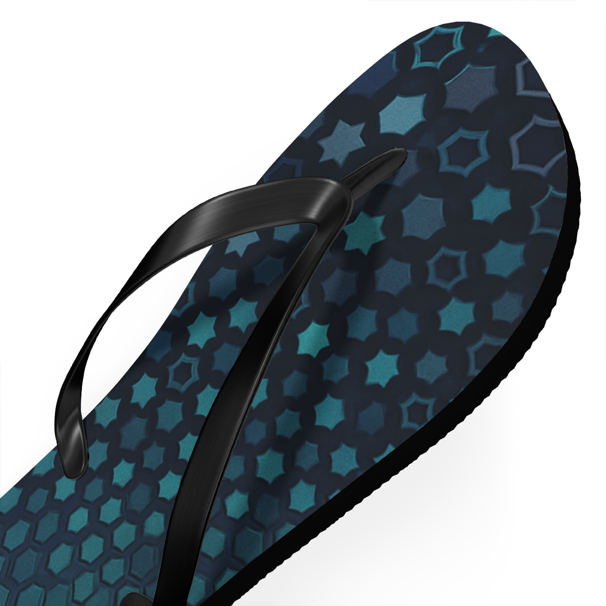 Stellar Tessellation Cascade trendy printed flip flops