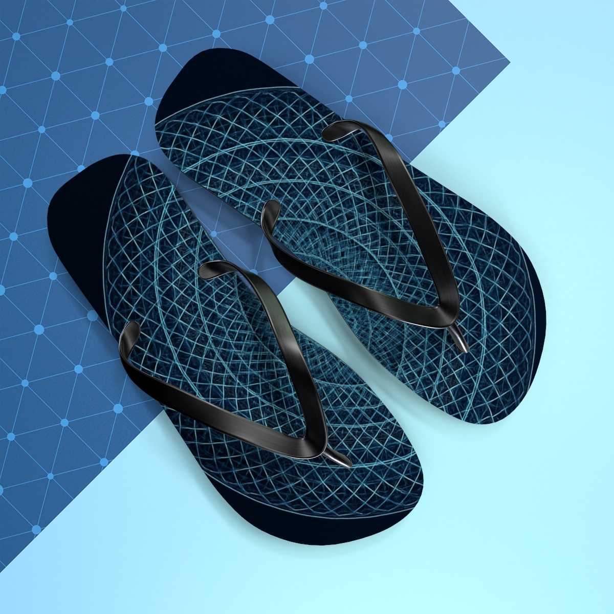 Prismatic Orbit Lattice soft sole flip flops