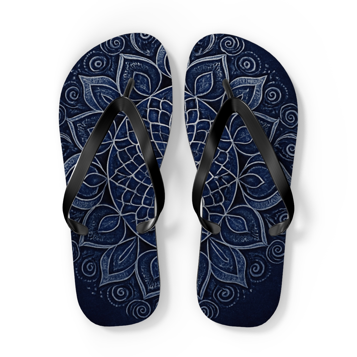 Fractal Sunwheel Lattice trendy printed flip flops