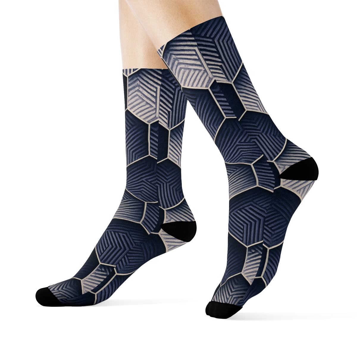 Hexagonal Lattice Herringbone custom socks