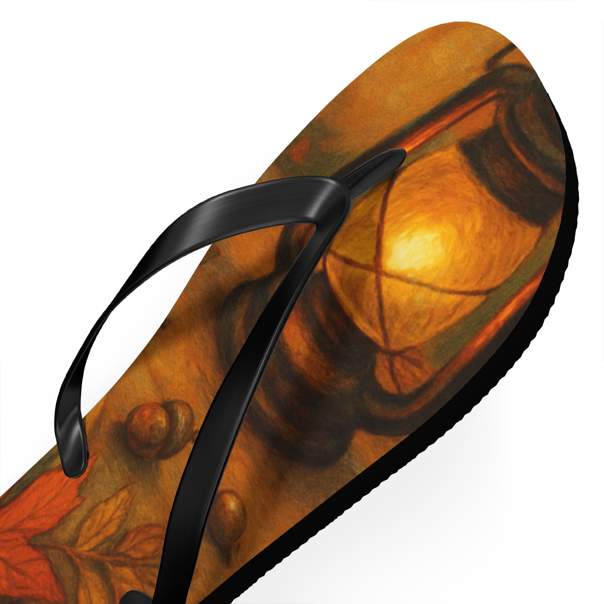 Autumn Harvest Ribbon designer logo flip flops