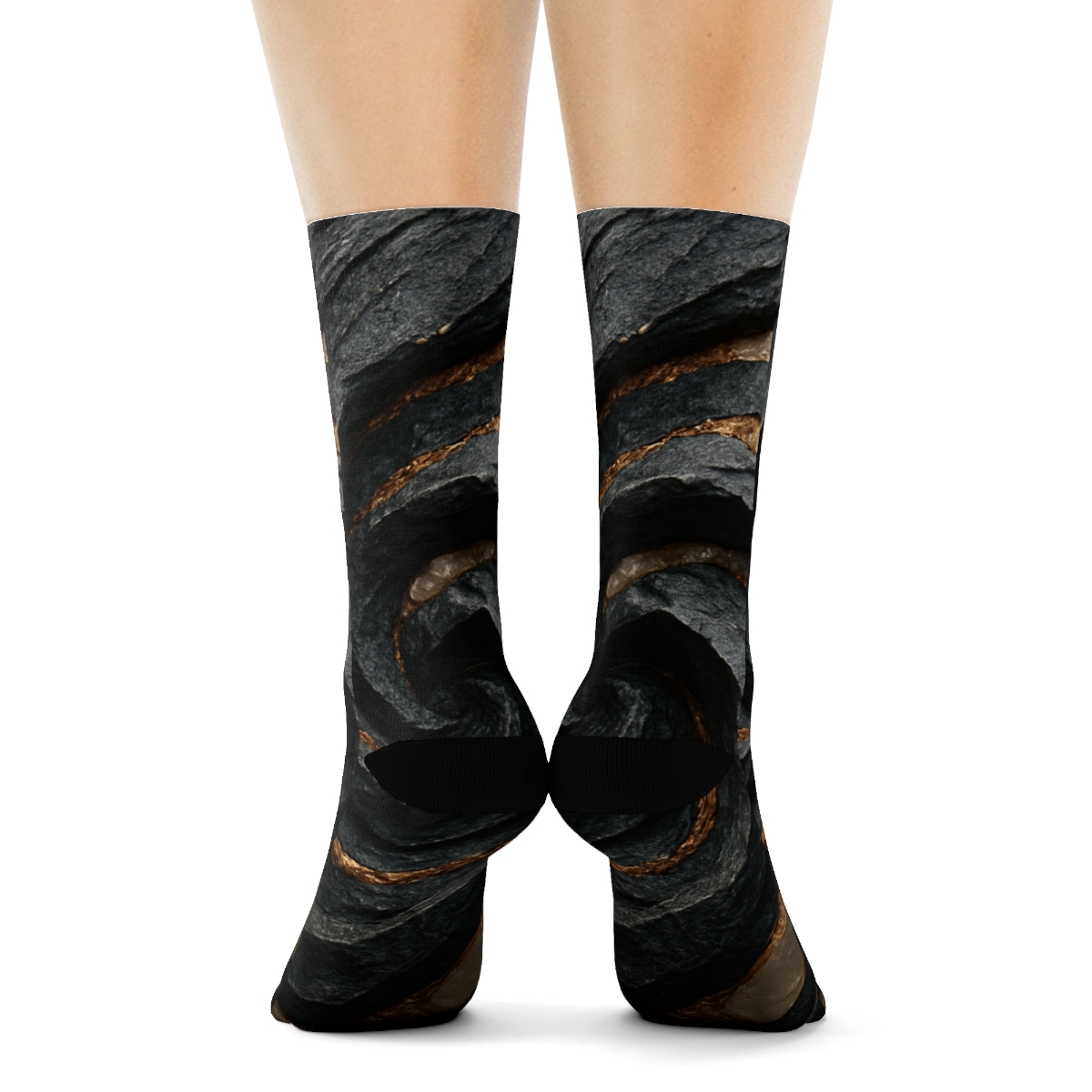 Basalt Vein Helix Drift stylish patterned socks