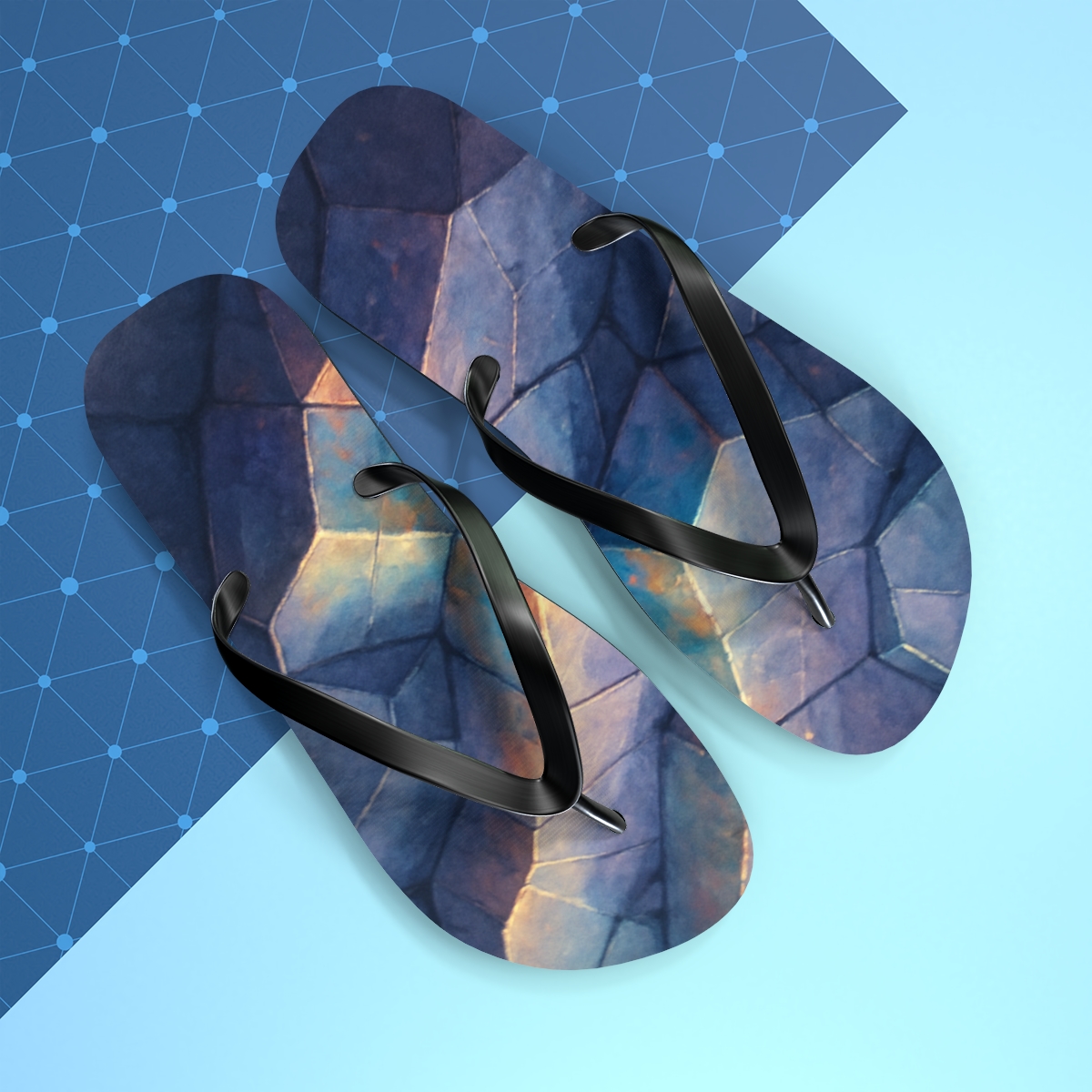 Mineral Facet Prismatic Drift personalized beach flip flops