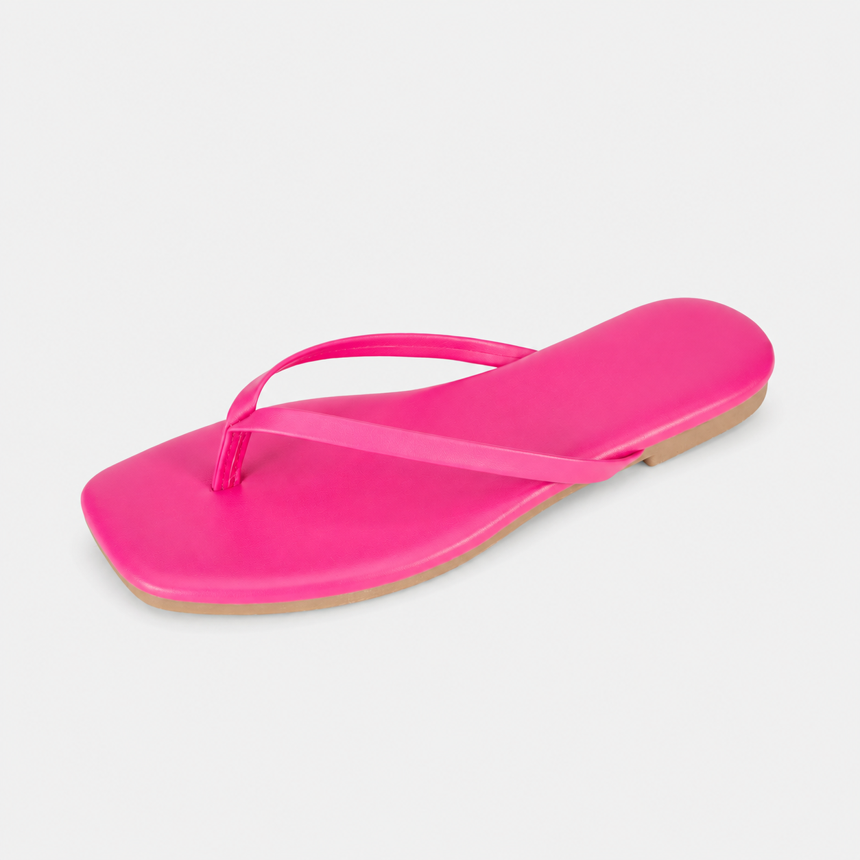 Memory Foam Vegan Leather Flip Flop Sandals For Women
