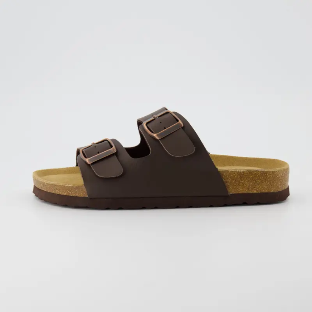 Dual Strap Cork Footbed Slides