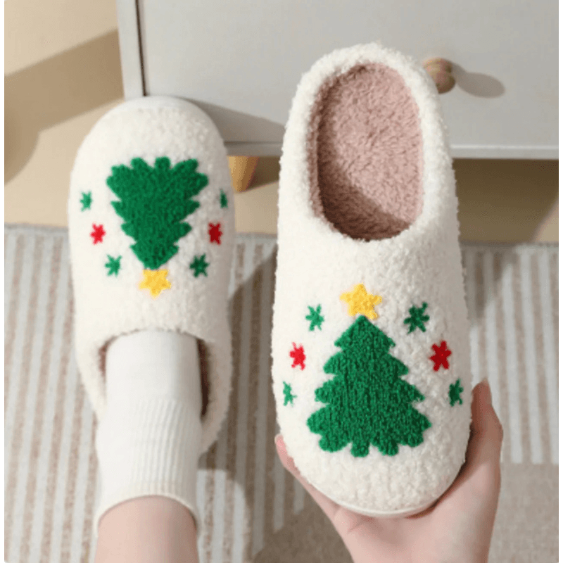 Festive Holiday Slide Slippers