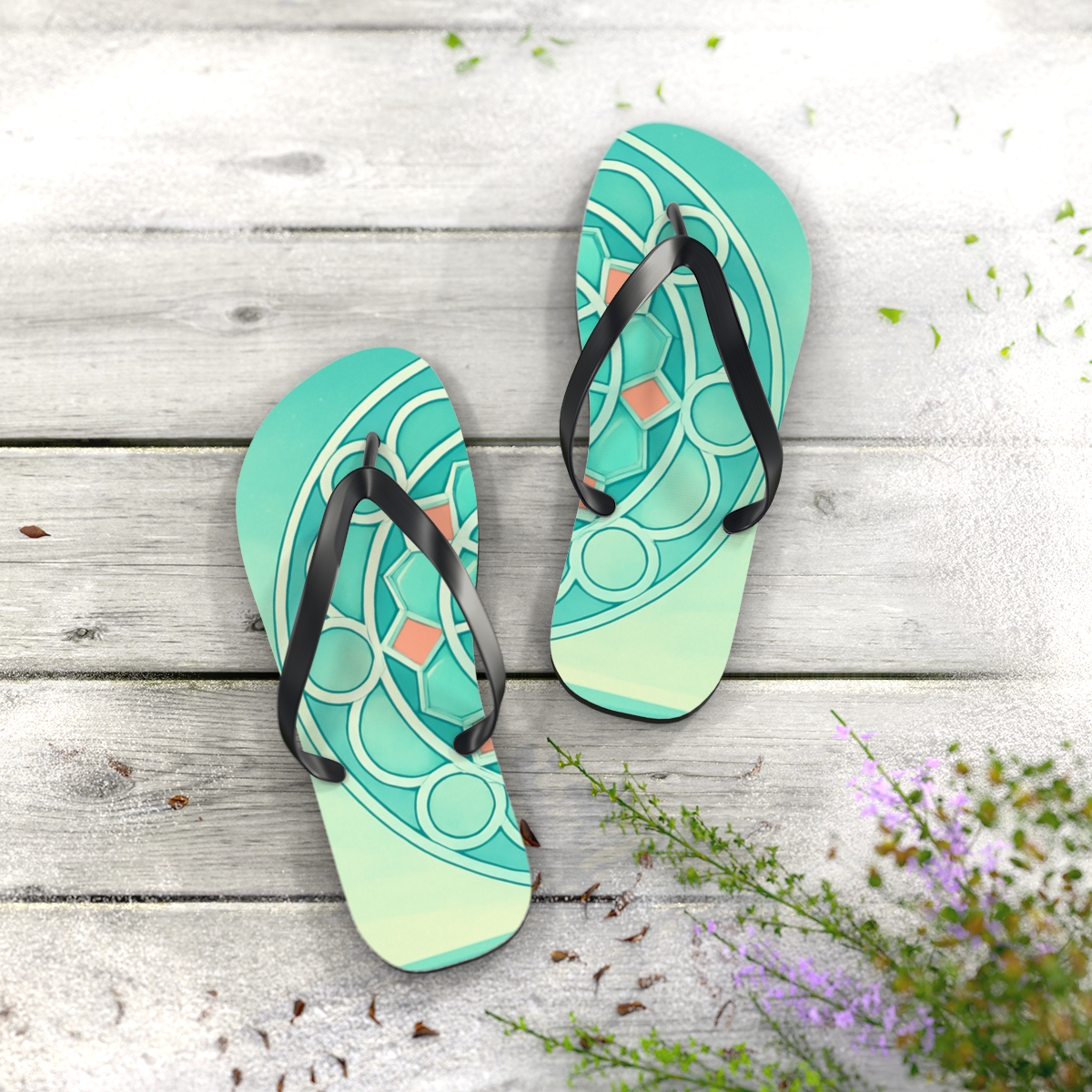 Celestial Mint Radiance Flip Flops