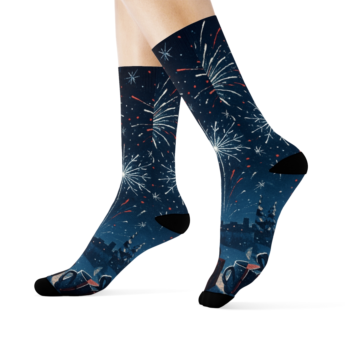 Winter Midnight Spark personalized cozy socks